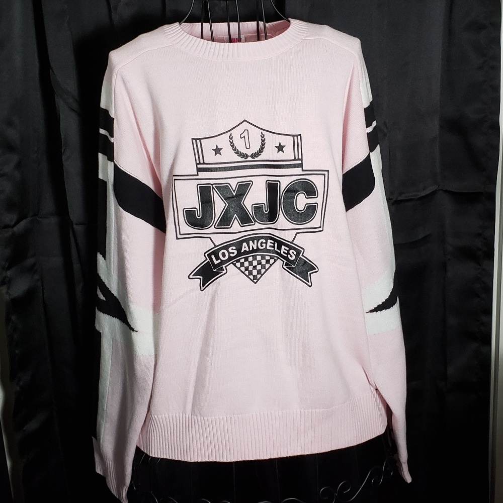 Juicy Couture Racer Crest Sweater in Hush Pink NWT